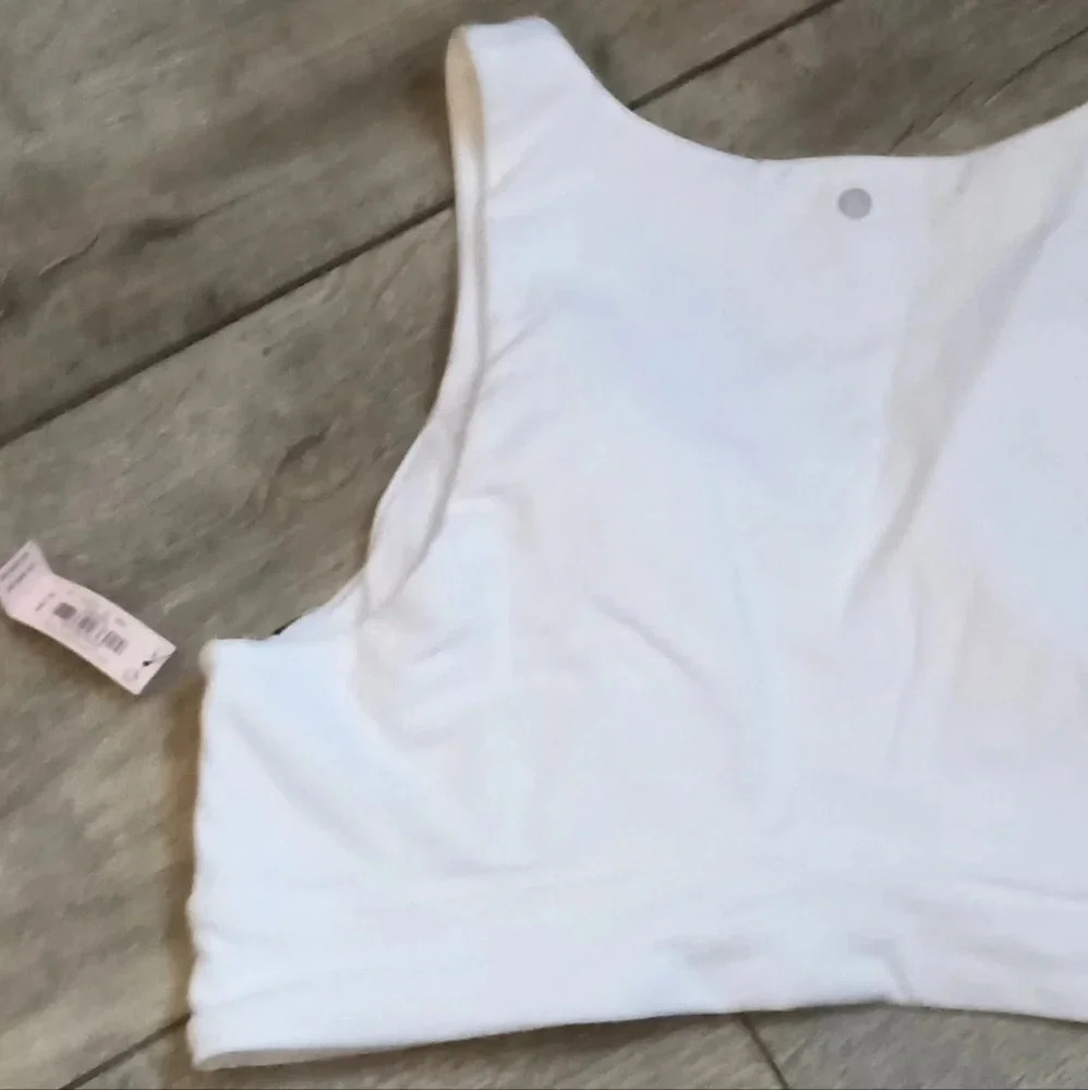 New Victoria's Secret White Padded Cotton Cutout Longline Sports Bra Size XL - Picture 5 of 7